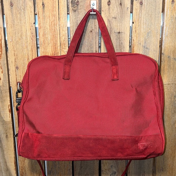 Tumi Red Carry On Travel Duffle Bag - Picture 1 of 10